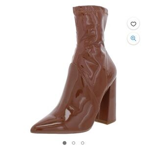 Steve Madden Slade Bootie | Cognac Patent Leather | Size 7
